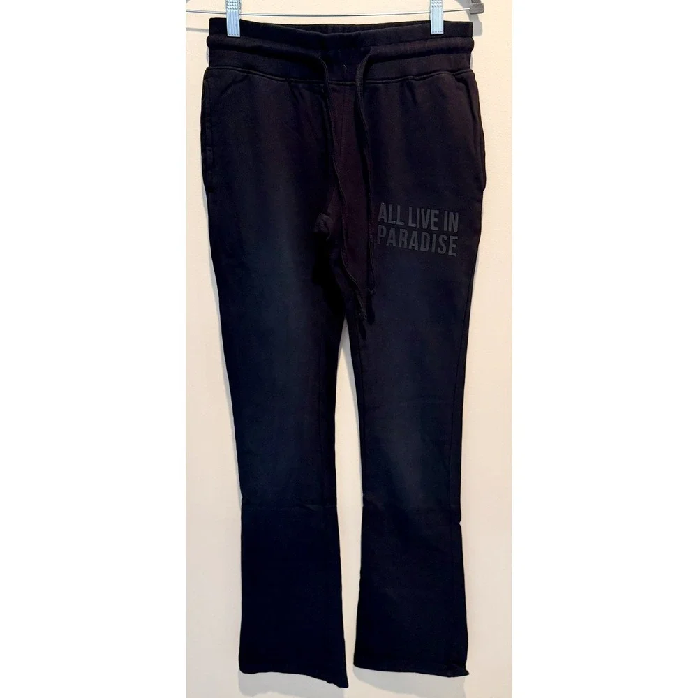 Urban Beast Mens Stack Size Small Black Sweatpants